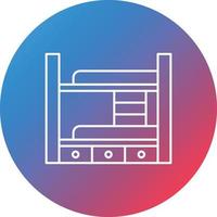 Bunk Bed Line Gradient Circle Background Icon vector