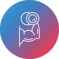 Weight Lifting Line Gradient Circle Background Icon vector