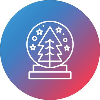 Snow Globe Line Gradient Circle Background Icon vector