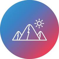 Mountains Line Gradient Circle Background Icon vector