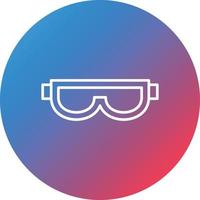 icono de fondo de círculo de degradado de línea de gafas de esquí vector