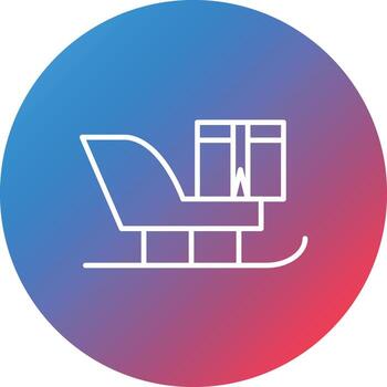 trineo línea gradiente círculo fondo icono vector