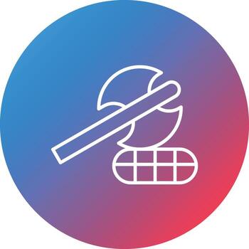 hacha línea gradiente círculo fondo icono vector