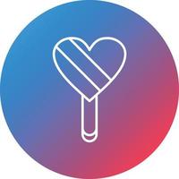 Heart Lollipop Line Gradient Circle Background Icon vector