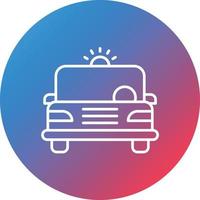Police Car Line Gradient Circle Background Icon vector