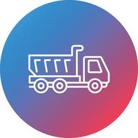 Dump Truck Line Gradient Circle Background Icon vector