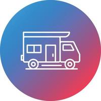 Camper Van Line Gradient Circle Background Icon vector