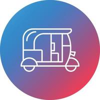 Tuk Tuk Line Gradient Circle Background Icon vector