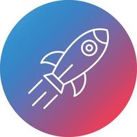 Rocket Line Gradient Circle Background Icon vector