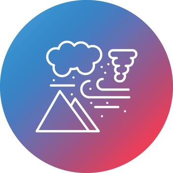 Sandstorm Line Gradient Circle Background Icon vector