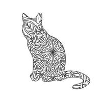 Animal mandala coloring page for kids and adult vector