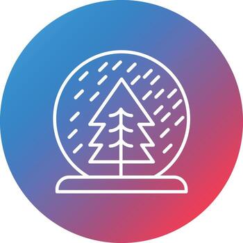 Snow Ball Line Gradient Circle Background Icon vector