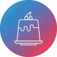 Pudding Line Gradient Circle Background Icon vector