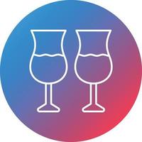 Drinks Line Gradient Circle Background Icon vector