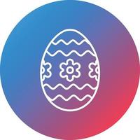 Chocolate Egg Line Gradient Circle Background Icon vector