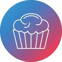 Muffin Line Gradient Circle Background Icon vector