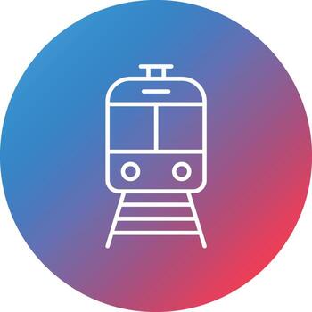 Train Line Gradient Circle Background Icon vector