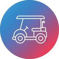 icono de fondo de círculo de degradado de línea de carrito de golf vector