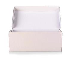 White shoe box isolated on white with clipping path photo