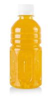 Orange juice in a plastic container jug isolated on a white background. photo