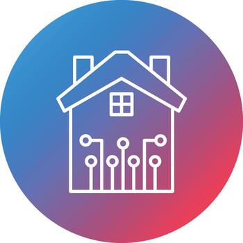 Domotics Line Gradient Circle Background Icon vector