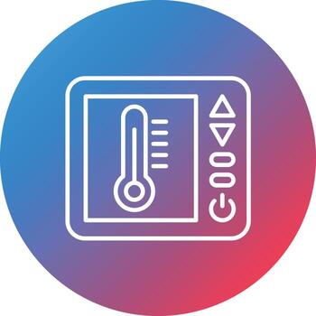Thermostat Line Gradient Circle Background Icon vector