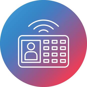 Intercom Line Gradient Circle Background Icon vector