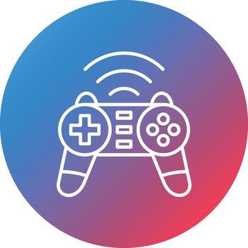 icono de fondo de círculo degradado de línea de joystick inteligente vector