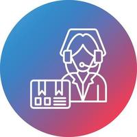 Customer Service Line Gradient Circle Background Icon vector