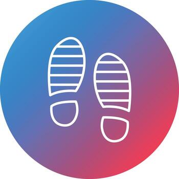 Footprint Line Gradient Circle Background Icon vector