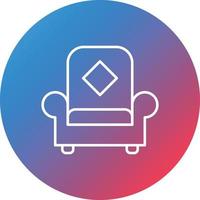 Armchair Line Gradient Circle Background Icon vector