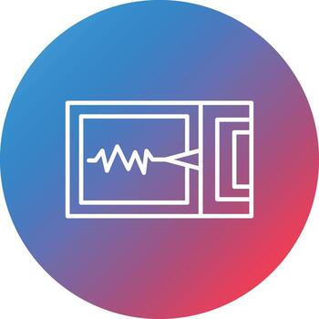 Seismograph Line Gradient Circle Background Icon vector