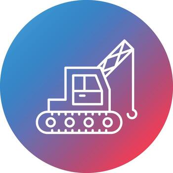 grúa máquina línea gradiente círculo fondo icono vector