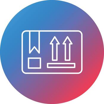 Package Side Up Line Gradient Circle Background Icon vector