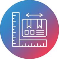 Parcel Size Line Gradient Circle Background Icon vector