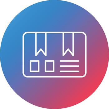 Package Box Line Gradient Circle Background Icon vector