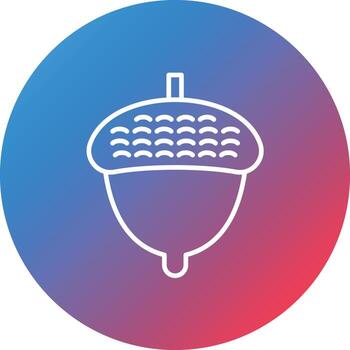 Acorn Line Gradient Circle Background Icon vector