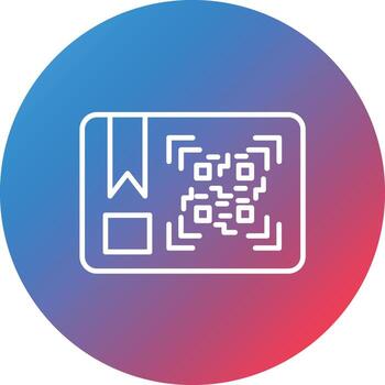 Package QR Code Line Gradient Circle Background Icon vector