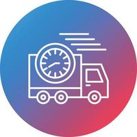 Fast Delivery Line Gradient Circle Background Icon vector