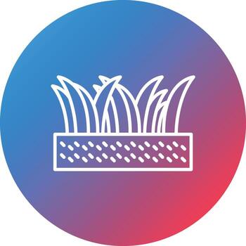 Grass Line Gradient Circle Background Icon vector