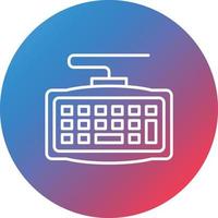 icono de fondo de círculo degradado de línea de teclado vector