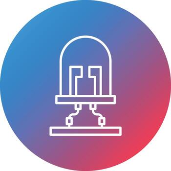 Diode Line Gradient Circle Background Icon vector