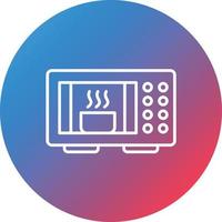 Microwave Line Gradient Circle Background Icon vector