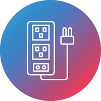 Extension Cord Line Gradient Circle Background Icon vector