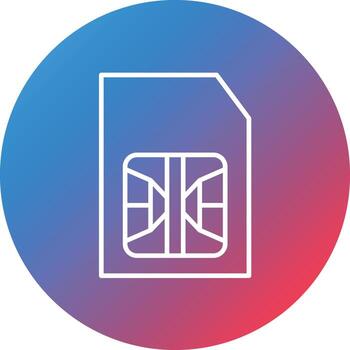 Sim Line Gradient Circle Background Icon vector