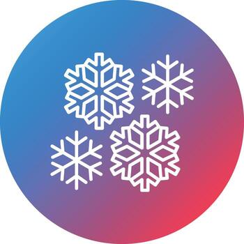icono de fondo de círculo degradado de línea de copo de nieve vector