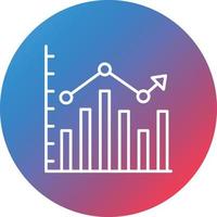 Column Chart Line Gradient Circle Background Icon vector