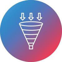 Funnel Chart Line Gradient Circle Background Icon vector