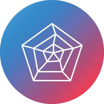 Radar Chart Line Gradient Circle Background Icon vector