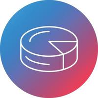 3D Pie Chart Line Gradient Circle Background Icon vector